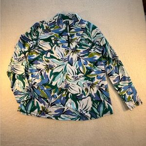 Floral Women's Jacket in Blue and Green